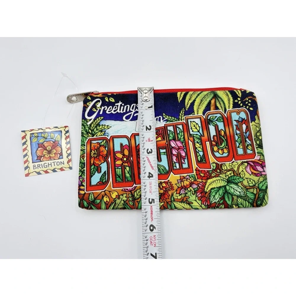 NWT Brighton Postcard Pouch Greetings From Brighton Canvas Makeup Bag‎ D30240